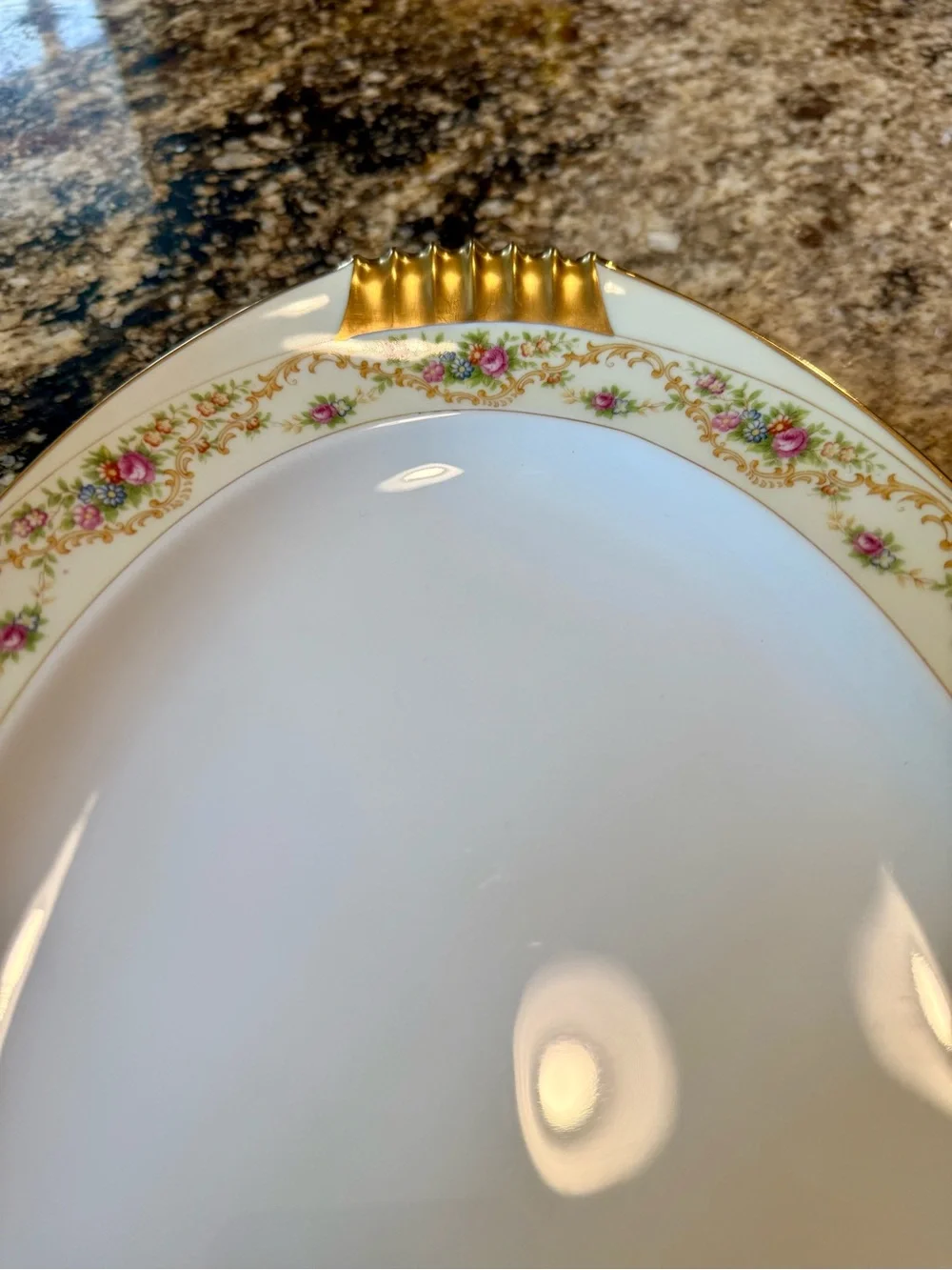 Vintage Meito Floral and Gold Porcelain Serving dishes with Floral Trim